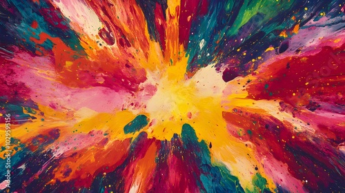 Wallpaper Mural Abstract Painting with Vibrant Colors and Swirling Patterns Torontodigital.ca