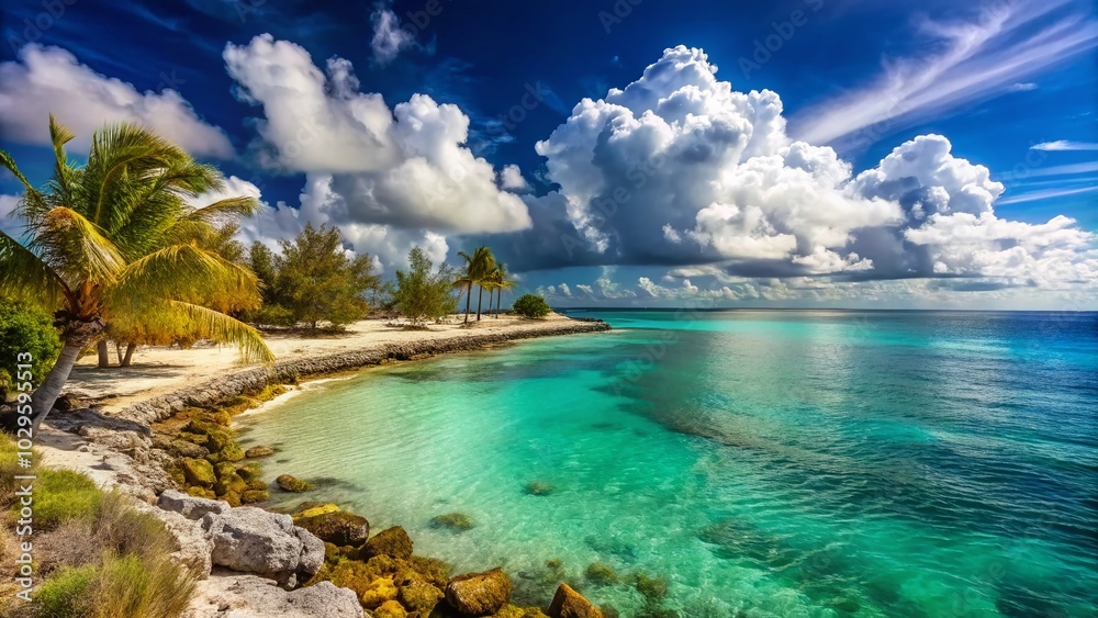 Stunning Shoreline View of Grand Turk Island on a Bright Sunny Morning Stunning Shoreline View of Grand Turk Island on a Bright Sunny Morning
