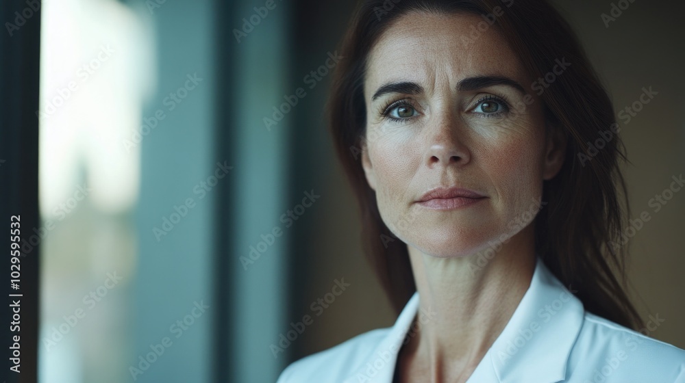 Professional Portrait of Woman in Lab Coat Professional Portrait of Woman in Lab Coat