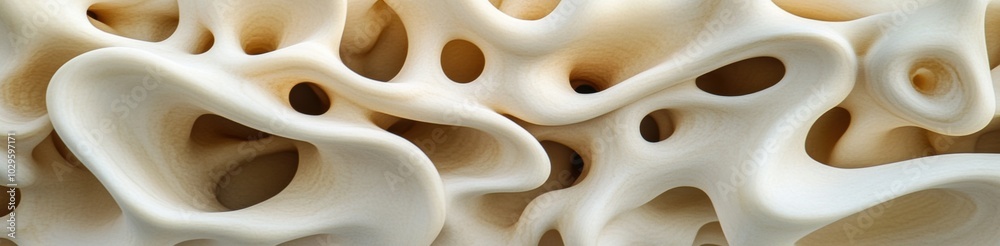 Fototapeta premium Abstract organic shapes create a mesmerizing pattern in soft beige tones, AI