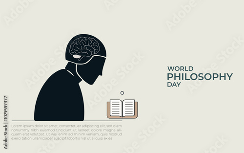 World Philosophy Day. Template for card, poster, banner.