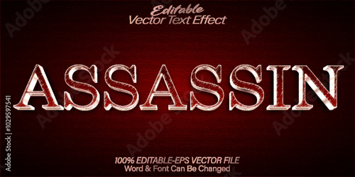 Dark Red Assassin Vector Editable Text Effect