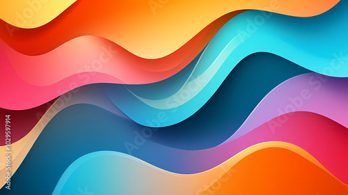 Bright abstract background with overlapping waves of various colors. Perfect for modern designs