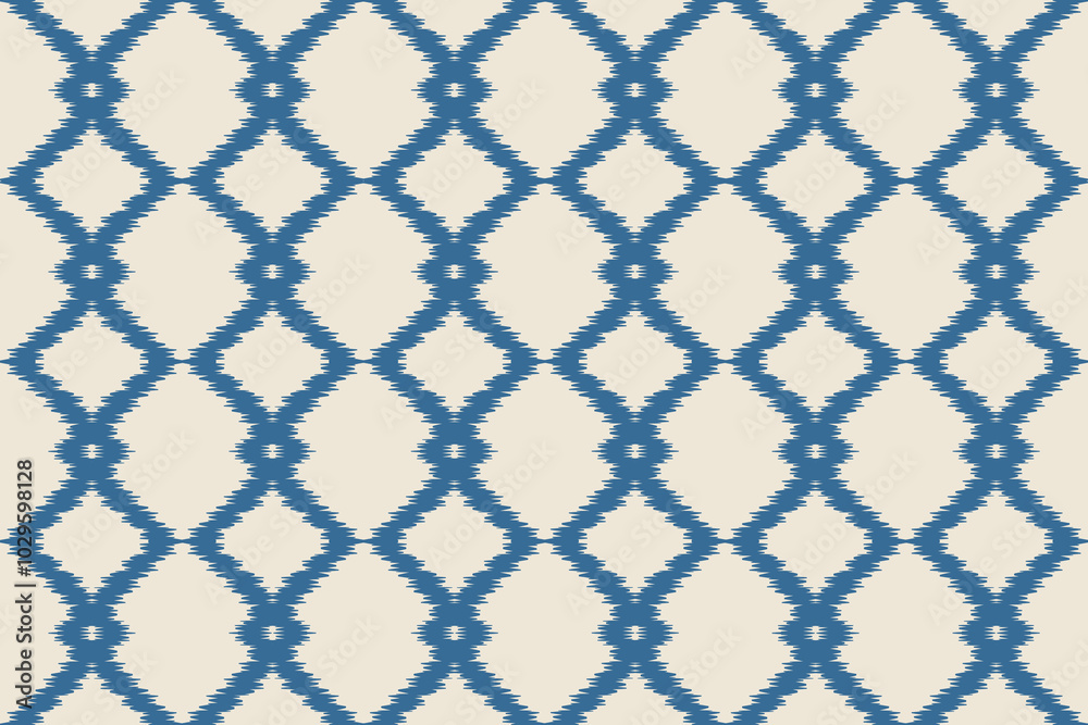 Naklejka premium Ethnic abstract ikat art. Fabric Morocco, geometric ethnic pattern seamless. Background, Design for fabric, curtain, carpet, wallpaper, clothing, scarf, wrapping, Batik, vector illustration