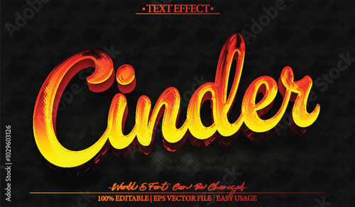 Cinder Ash Heat Vector Text Effect Editable Alphabet