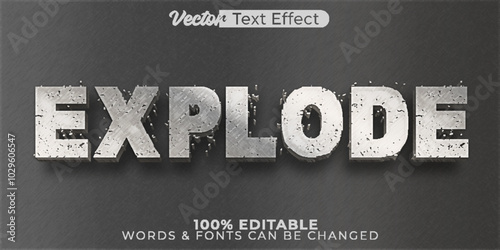 Explode Vector Text Effect Editable Alphabet