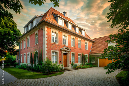 Summertime in the medieval Bavarian town of Burgkunstadt, Germany. Beautiful historic home in the UK photo