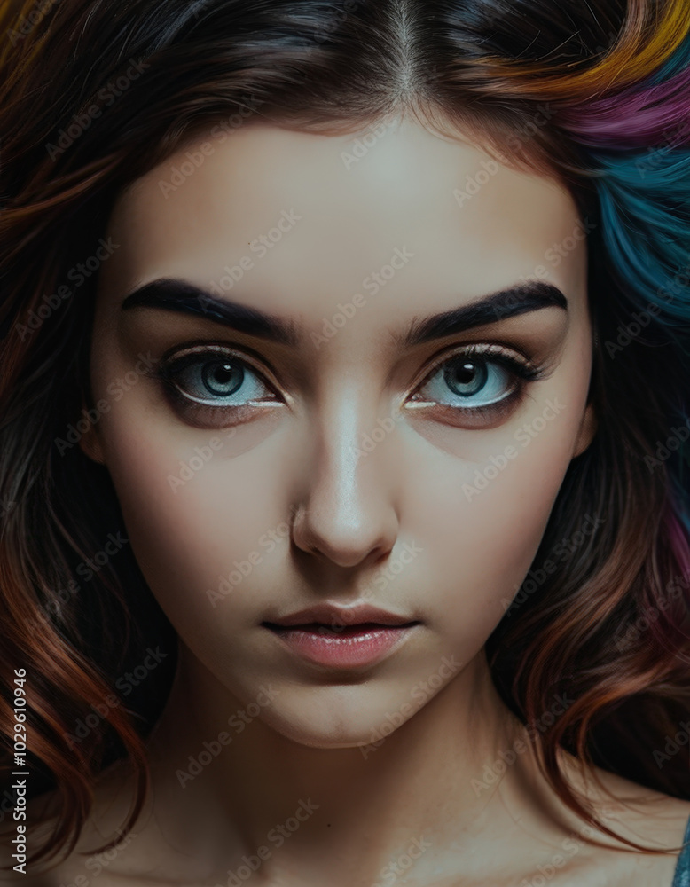 custom made wallpaper toronto digitalportrait of a woman with makeup