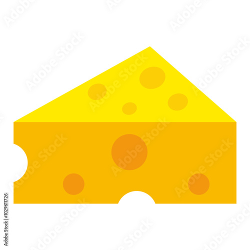 Cheese icon with flat style. Simple cheese vector