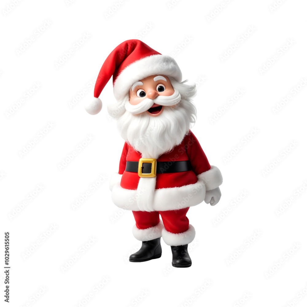 Cute Santa Claus 3d character on transparent background isolated. Christmas Santa in red suit png Cute Santa Claus 3d character on transparent background isolated. Christmas Santa in red suit png
