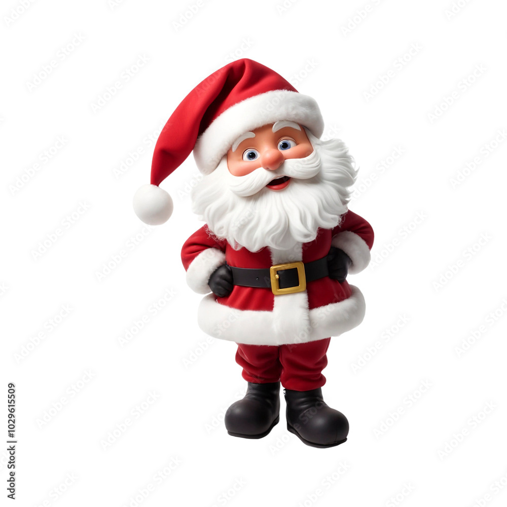 Cute Santa Claus 3d character on transparent background isolated. Christmas Santa in red suit png Cute Santa Claus 3d character on transparent background isolated. Christmas Santa in red suit png