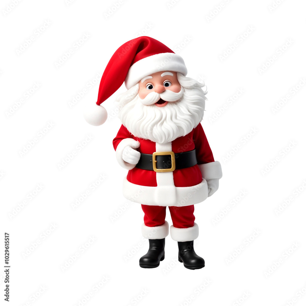 Cute Santa Claus 3d character on transparent background isolated. Christmas Santa in red suit png Cute Santa Claus 3d character on transparent background isolated. Christmas Santa in red suit png