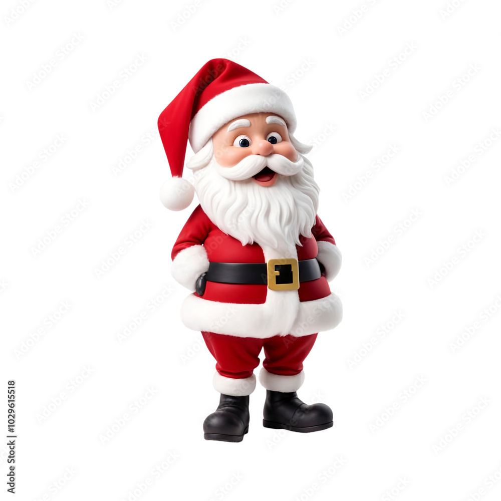 Cute Santa Claus 3d character on transparent background isolated. Christmas Santa in red suit png Cute Santa Claus 3d character on transparent background isolated. Christmas Santa in red suit png