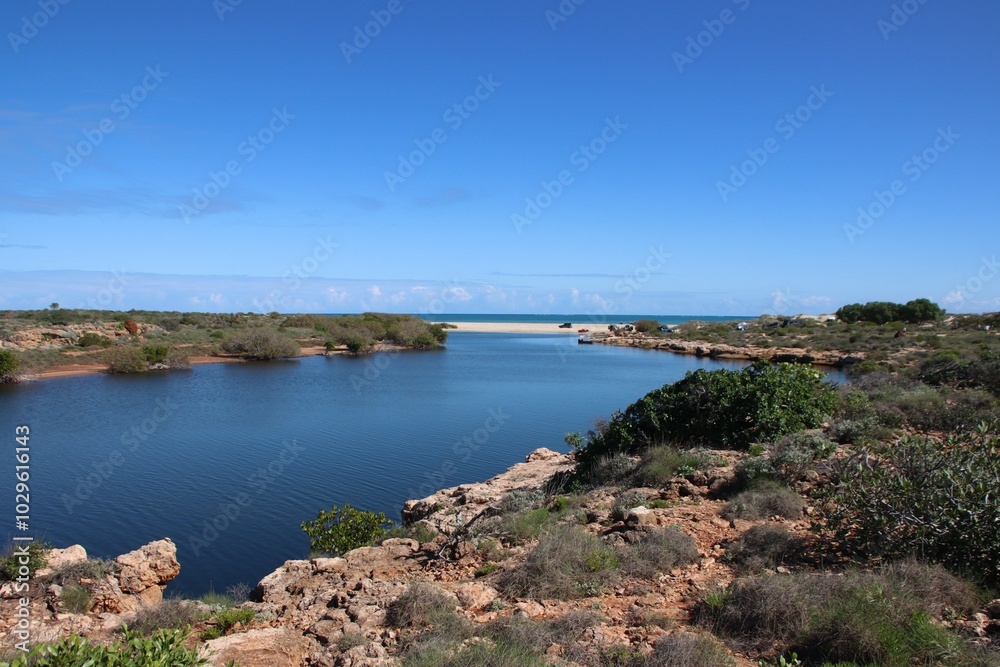 Yardie Creek in the Cape Range National Park near Exmouth, Western Australia. Yardie Creek in the Cape Range National Park near Exmouth, Western Australia.