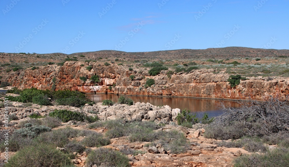Yardie Creek in the Cape Range National Park near Exmouth, Western Australia. Yardie Creek in the Cape Range National Park near Exmouth, Western Australia.