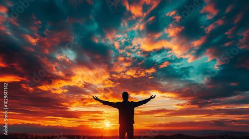 Man open arm