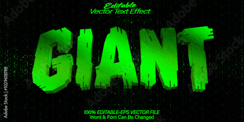 Green Giant Vector Text Effect Editable Alphabet Huge Big