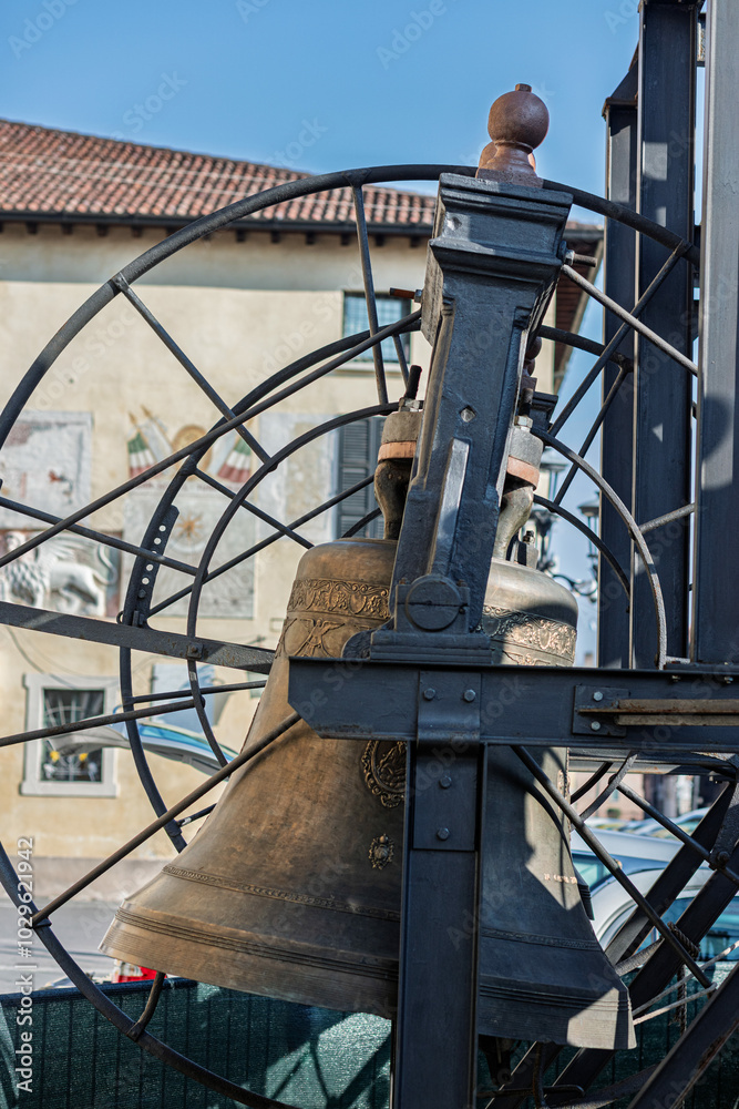 Ancient church bell showing welding and joining of metal parts
