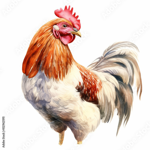 Realistic Illustration of a Rooster - Beautifully Detailed Farm Animal Art