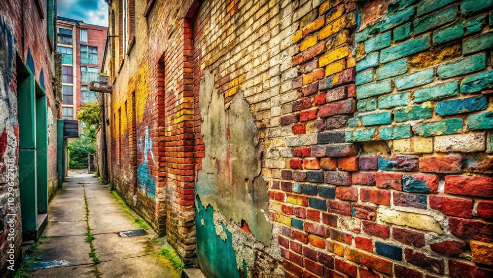 Fototapeta premium Vintage Street Wall with Old Style Charm and Copy Space for Marketing Needs