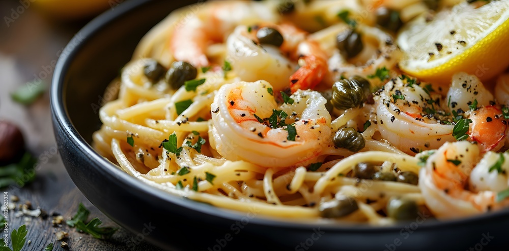 dente pasta with shrimp in creamy cheese sauce
dente pasta with shrimp in creamy cheese sauce