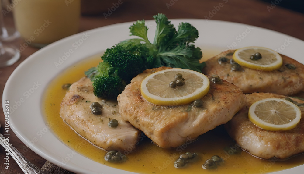 chicken piccata on a plate chicken piccata on a plate