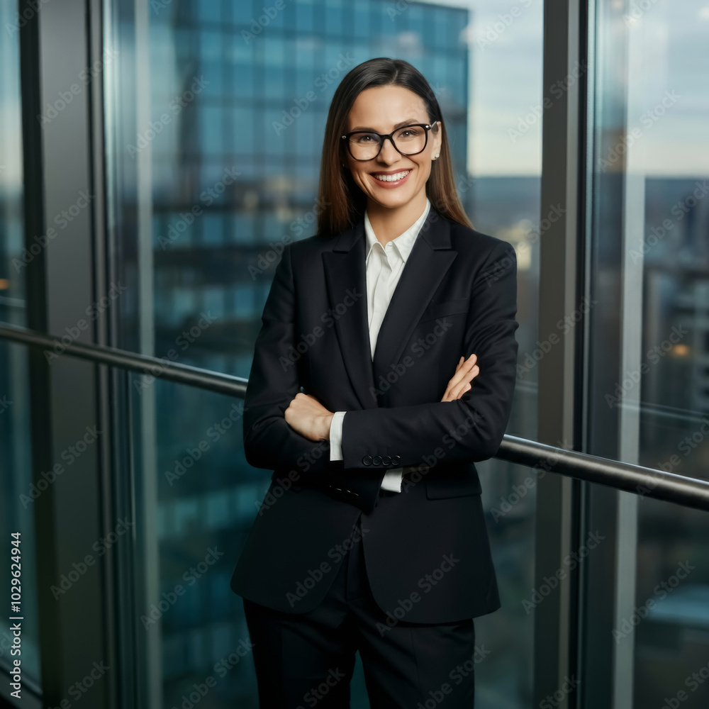 Happy smiling female ceo manager at office space, possibly real estate, lawyer, marketing. Happy smiling female ceo manager at office space, possibly real estate, lawyer, marketing.