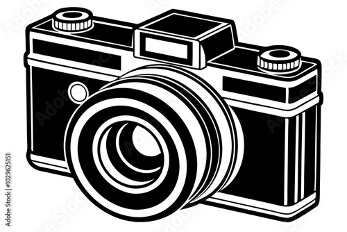  Photo camera isolated on a white background