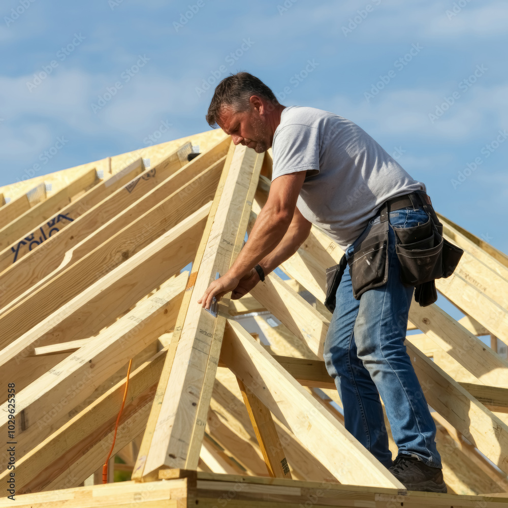 Roofers and carpenters are working on roofing or repairing roofs at construction sites. Roof repair and upgrade concept. Roofers and carpenters are working on roofing or repairing roofs at construction sites. Roof repair and upgrade concept.