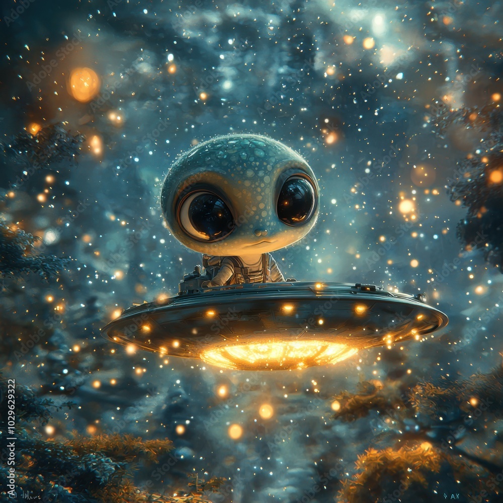 Interstellar Adventure: A Cute Alien's Journey Through the Cosmos Interstellar Adventure: A Cute Alien's Journey Through the Cosmos