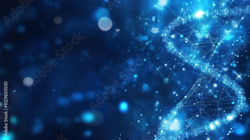 Wallpaper Mural Abstract representation of DNA strands with a blue, glowing background. Torontodigital.ca