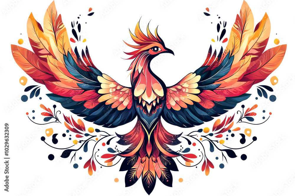 Fototapeta premium Colorful Abstract Bird in Flight Art