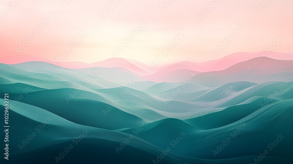 2. **An ethereal landscape with smooth, flowing shapes and gentle gradients, illuminated by a soft, diffused light that enhances the sense of spaciousness. 2. **An ethereal landscape with smooth, flowing shapes and gentle gradients, illuminated by a soft, diffused light that enhances the sense of spaciousness.