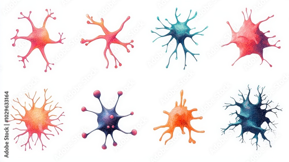 Playful Cytoskeleton Divider Icons Sprite Sheet in Flat Rubber Toyism Style for Website Design Playful Cytoskeleton Divider Icons Sprite Sheet in Flat Rubber Toyism Style for Website Design