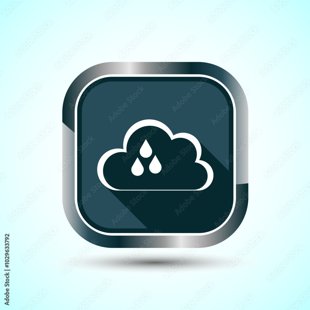 Cloud Icon Design Illustration, Weather Icon Sign, Gray Shadow Button Design Cloud Icon Design Illustration, Weather Icon Sign, Gray Shadow Button Design