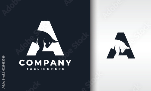 letter A bison logo