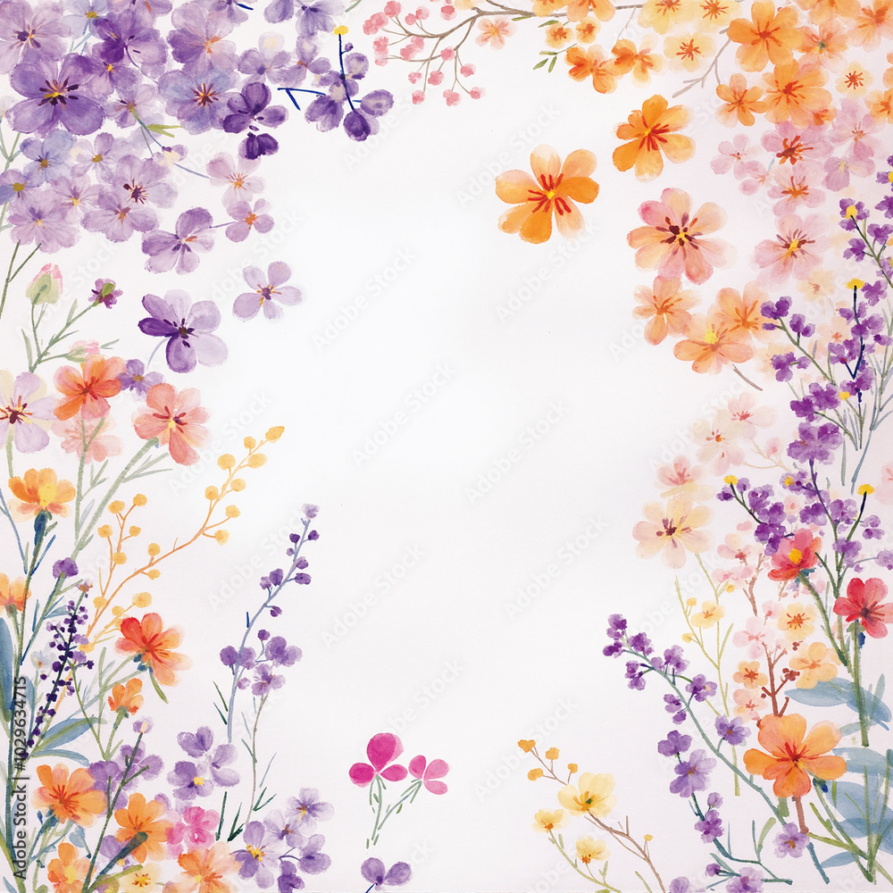 Naklejka premium Exquisite Watercolor Floral Artworks 