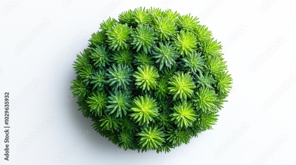 Detailed Top-Down View of Ulex europaeus Plant Cell in Circular Arrangement on White Background Detailed Top-Down View of Ulex europaeus Plant Cell in Circular Arrangement on White Background