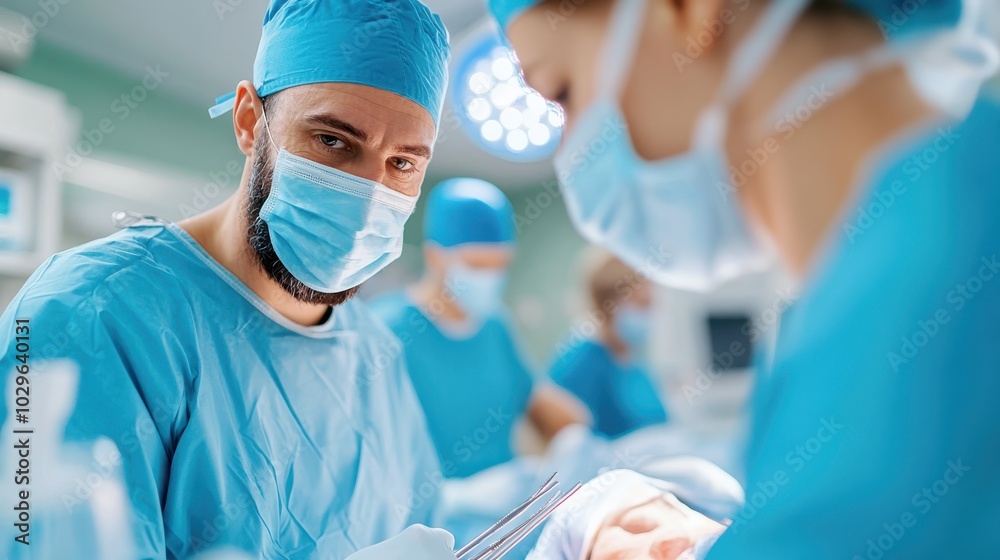 A team of surgeons collaborates intensely in an operating room during a critical surgery, representing the collaboration and precision essential in modern healthcare practices. A team of surgeons collaborates intensely in an operating room during a critical surgery, representing the collaboration and precision essential in modern healthcare practices.
