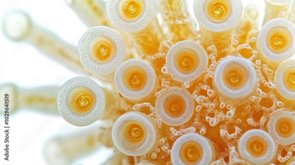 Organic Beauty of Ulex Europaeus Membrane in Circular Arrangement on White Background - Top-Down Perspective Organic Beauty of Ulex Europaeus Membrane in Circular Arrangement on White Background - Top-Down Perspective
