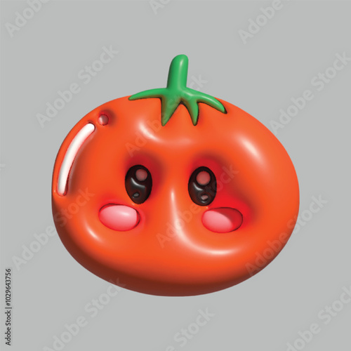 kawaii 3d vegetables character design. tomato, cucumber, carrot, eegplant, broccoly, pumpkin charcter