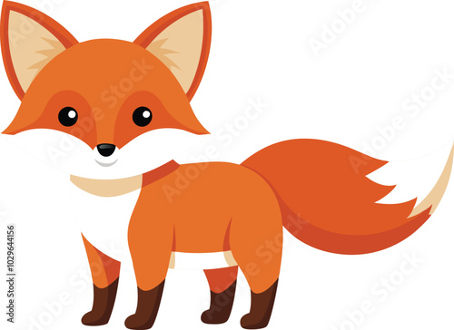 Baby Fox Animal isolated flat vector illustration.