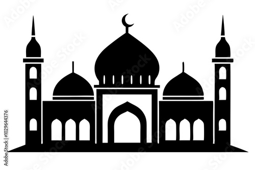 mosque silhouette vector image illustration
