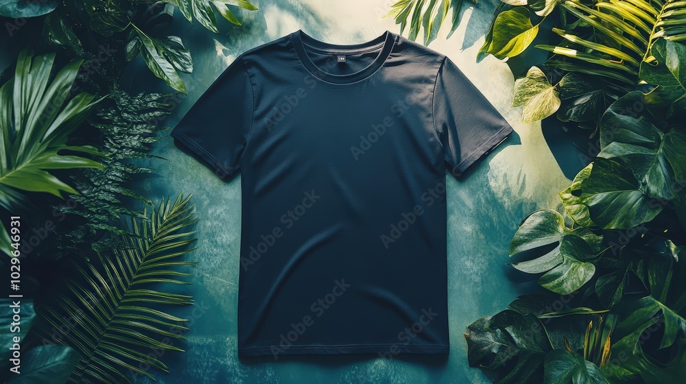 Detailed Carbon Dioxide Crew Neck T-Shirt on Light Table with Sparse Props | High Quality Realistic Stock Photo Detailed Carbon Dioxide Crew Neck T-Shirt on Light Table with Sparse Props | High Quality Realistic Stock Photo