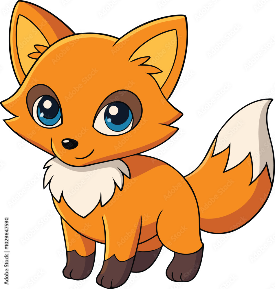 Baby Fox Animal isolated flat vector illustration. Baby Fox Animal isolated flat vector illustration.