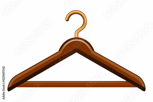 Massive wooden coat hanger, white background