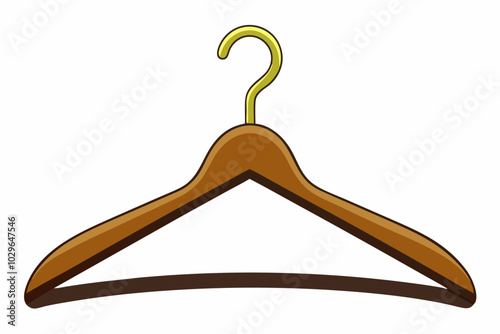 Massive wooden coat hanger, white background