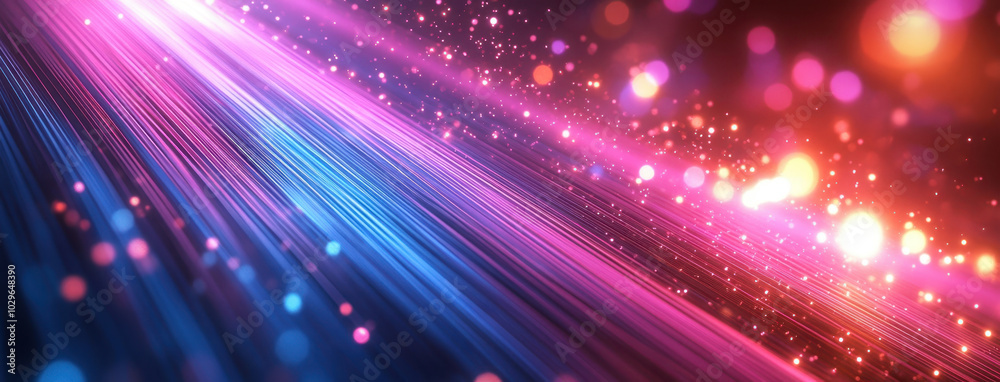 Radiant multi colored laser beams emit vibrant light, creating abstract display of shimmering particles and dynamic energy. This captivating visual evokes sense of wonder and excitement Radiant multi colored laser beams emit vibrant light, creating abstract display of shimmering particles and dynamic energy. This captivating visual evokes sense of wonder and excitement
