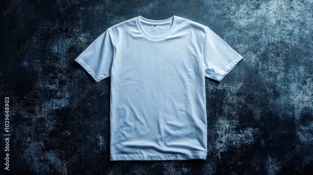 Detailed Stock Photo of Crew Neck T-Shirt on Light Table with Minimalistic Props Detailed Stock Photo of Crew Neck T-Shirt on Light Table with Minimalistic Props