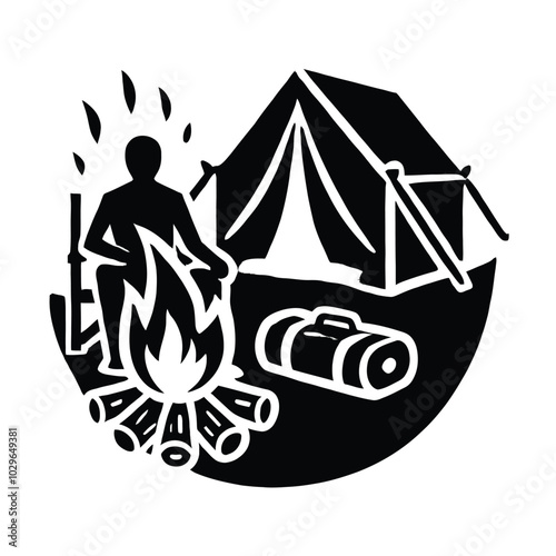 Camping Bonfire Silhouette